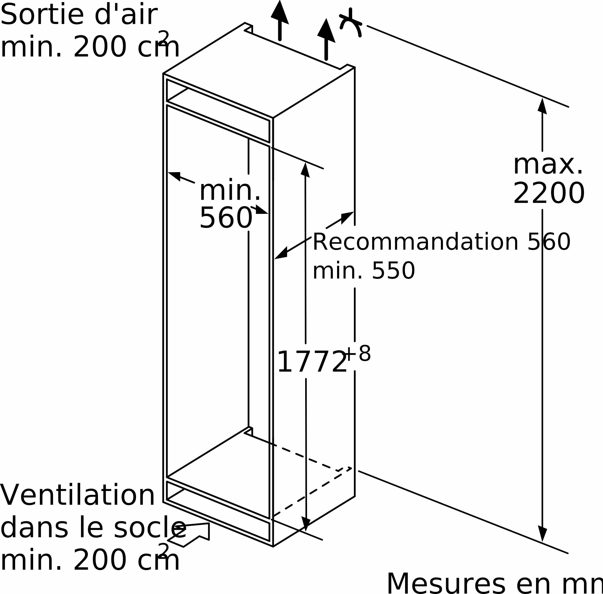 Réfrigérateur congélateur bas BOSCH  - KIN86ADB0