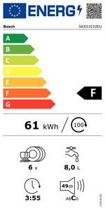 Mini lave vaisselle BOSCH Série 2 compact ExtraDry 55cm 49dB Blanc - SKS51E32EU