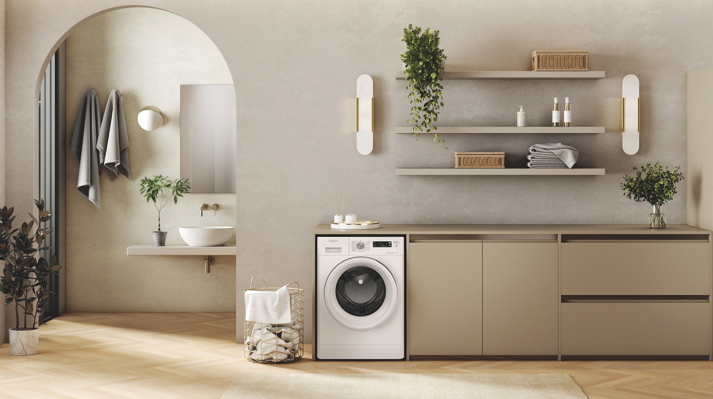 Lave linge Frontal WHIRLPOOL FreshCare +, 7Kg, Blanc - FFS7469WFR