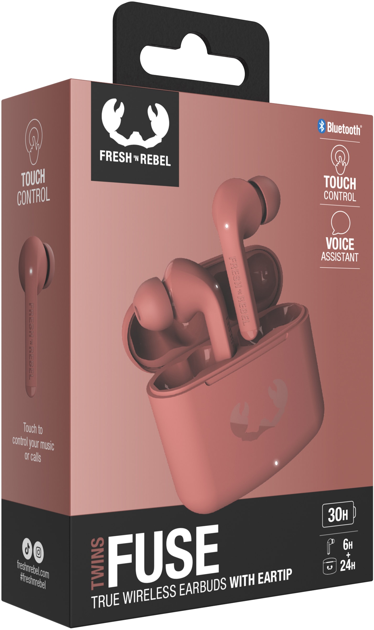 FRESH 'N REBEL Ecouteurs True Wireless  - TWINS-FUSE-ROUGE