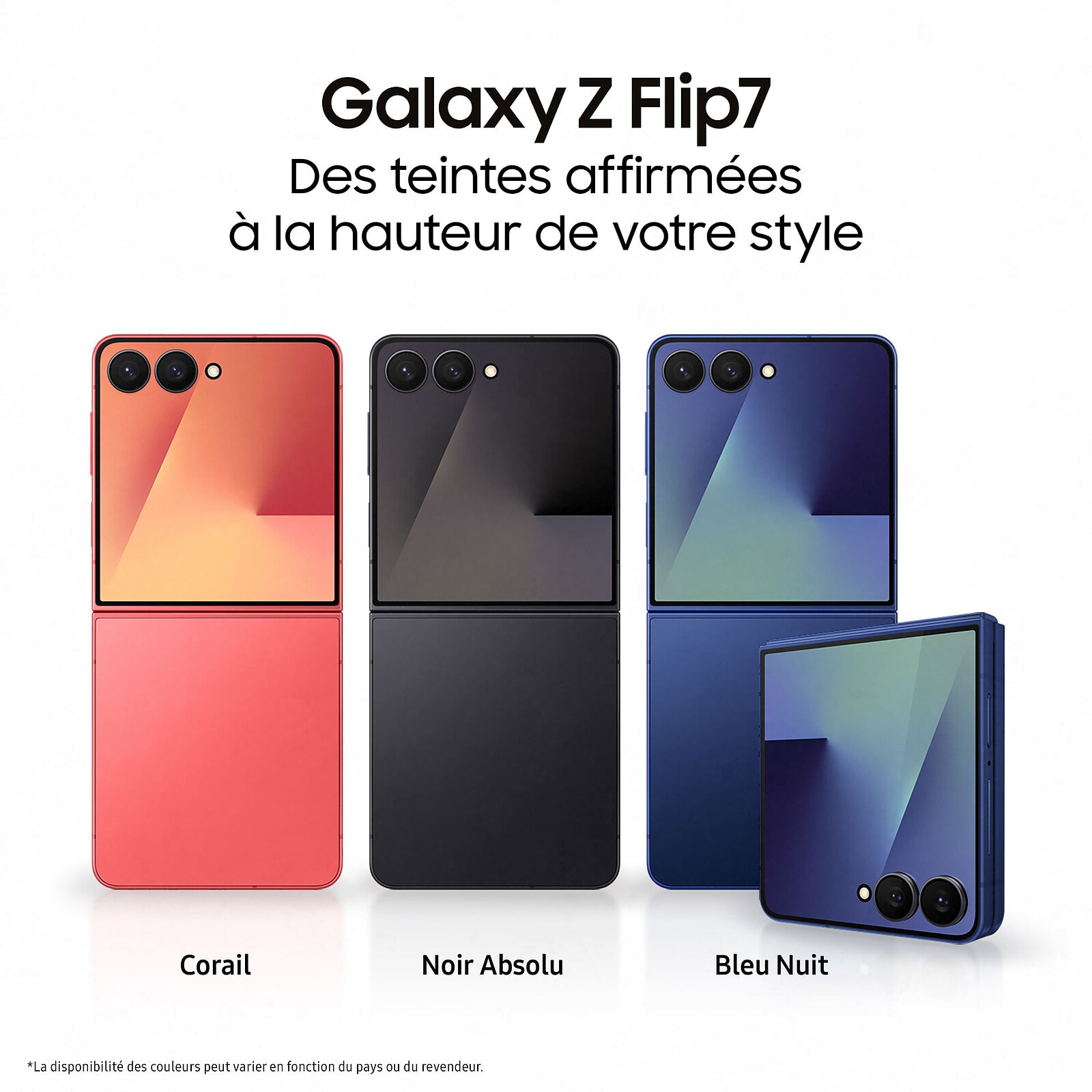 Smartphone SAMSUNG Galaxy ZFlip 7, 256go, Noir - GALAXY-ZFLIP7-256-NR