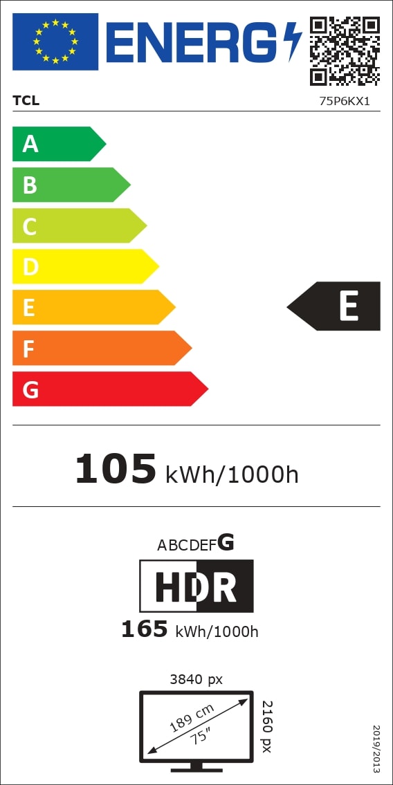 TV LED 4K 189 cm TCL - 75P6K TV LED 4K 189 cm TCL - 75P6K