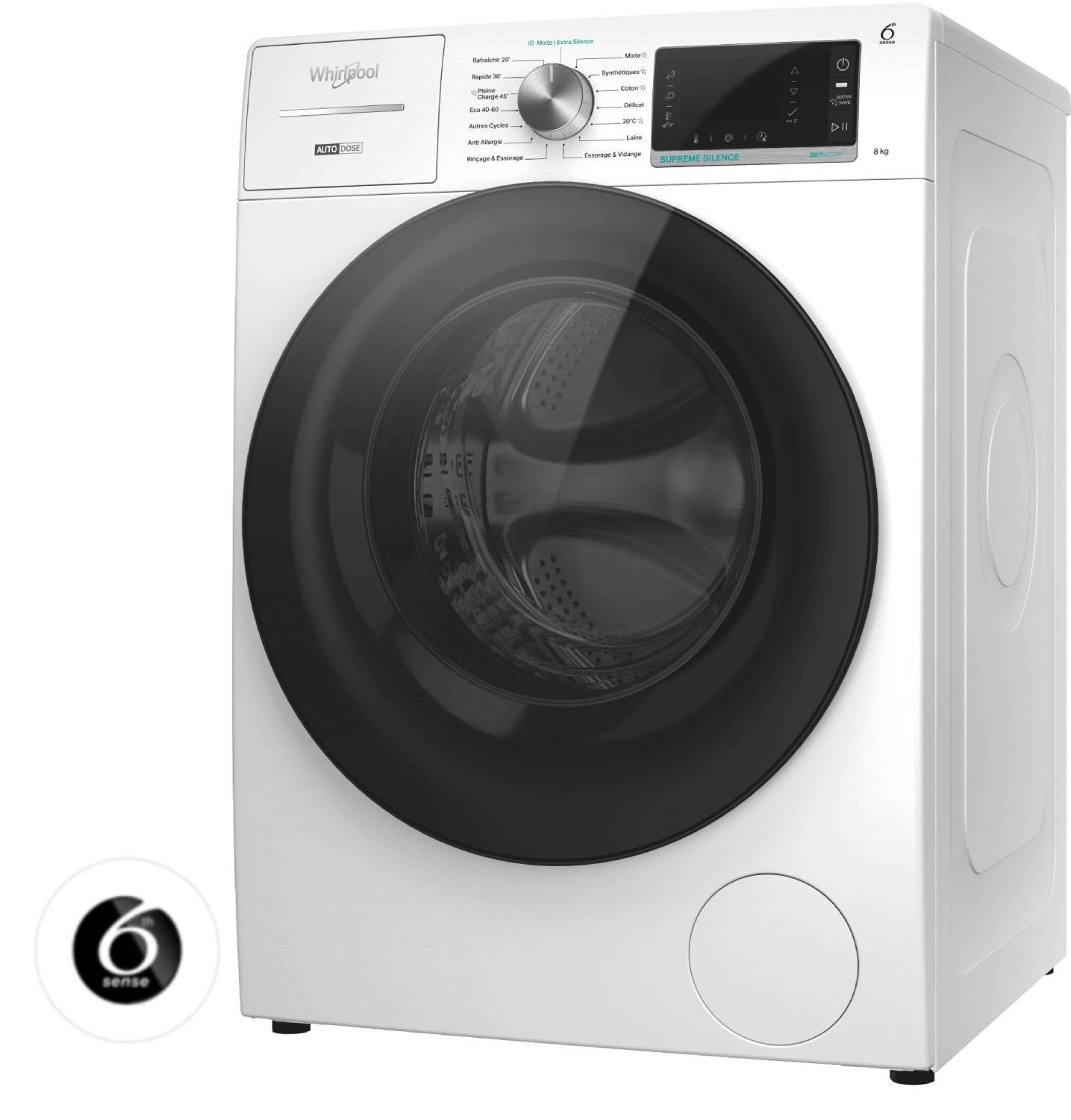 WHIRLPOOL Lave linge Frontal W8W846WBFR 8kg  W8W846WBFR