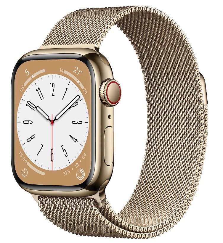 APPLE Montre connectée Watch Série 8 GPS + Cellular 41mm Acier inoxydable Or WATCH8-MNJF3NF APPLE Montre connectée Watch Série 8 GPS + Cellular 41mm Acier inoxydable Or WATCH8-MNJF3NF