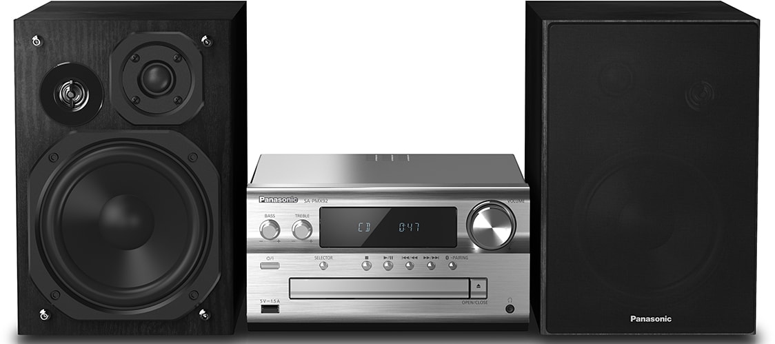 Micro chaîne hifi PANASONIC CD Bluetooth USB 120W Argent - SC-PMX92EG-S