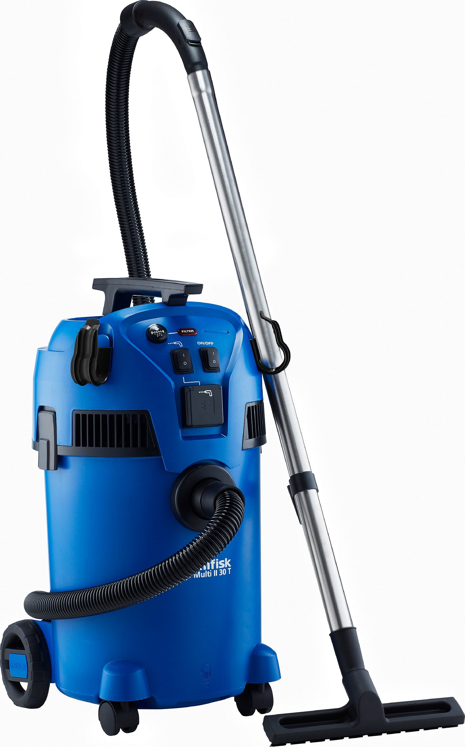 Aspirateur eau et poussière NILFISK 1400W 30L Prise intégrée Bleu MULTIII30T