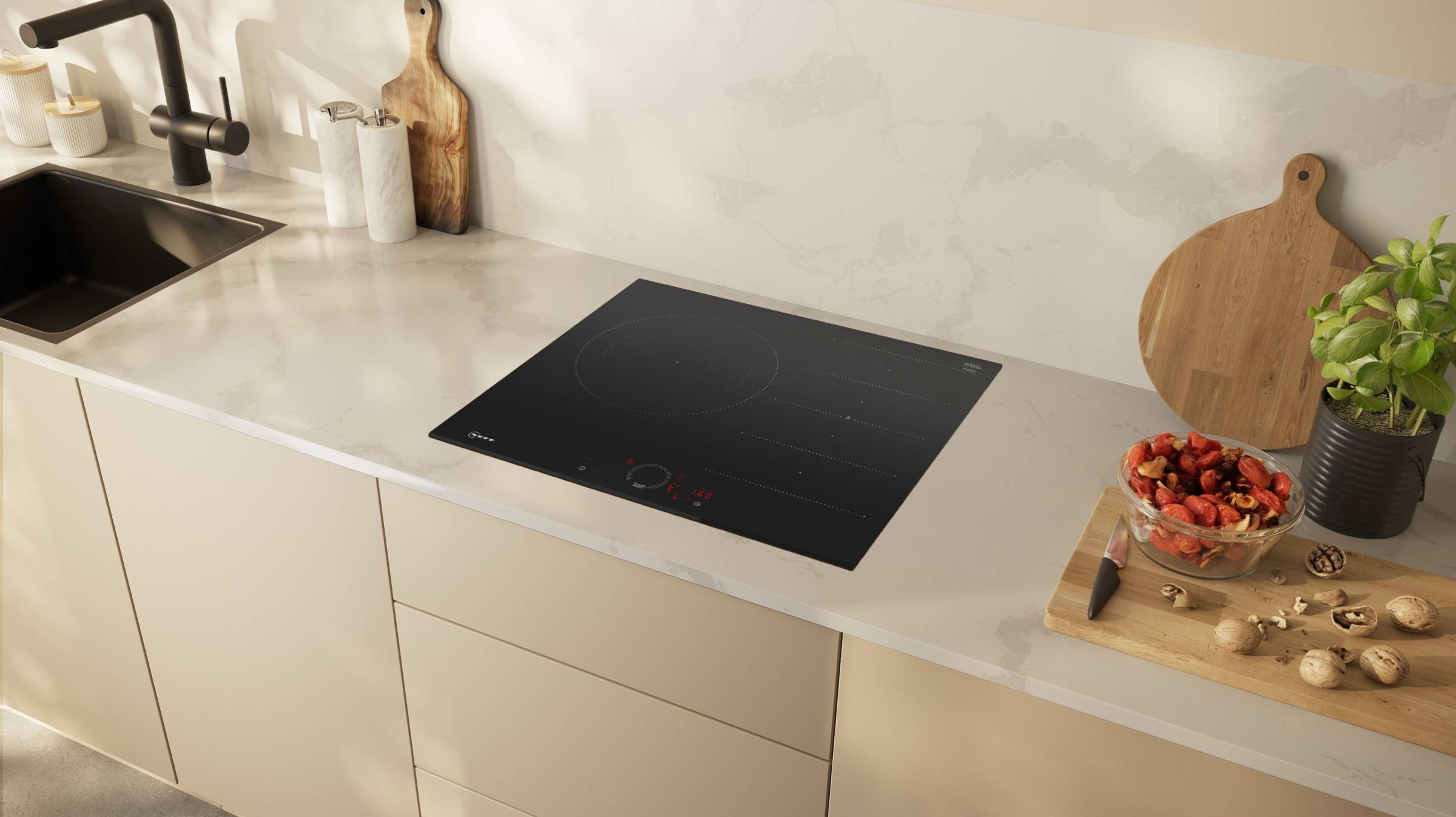 Plaque induction NEFF , 3 foyers, 7400W, Noir - T66FHC4L0 Plaque induction NEFF , 3 foyers, 7400W, Noir - T66FHC4L0