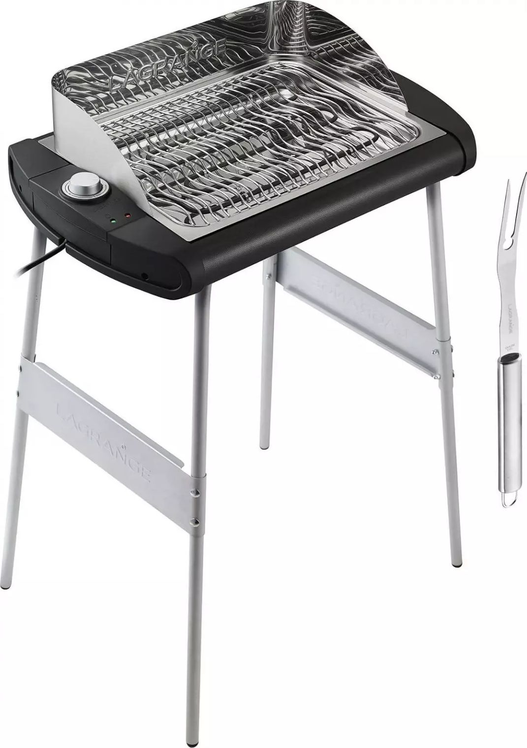 Barbecue électrique LAGRANGE 40x28cm Acier inoxydable Noir 319005