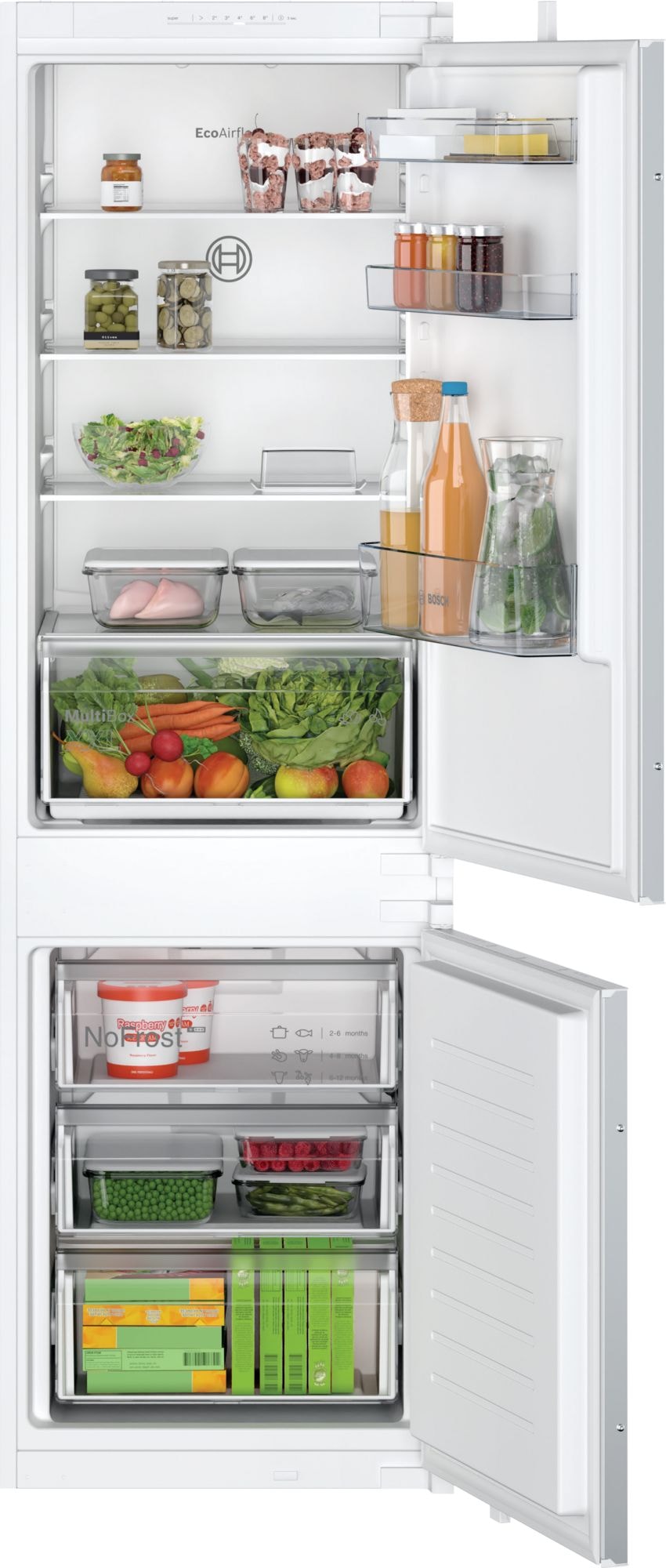 Réfrigérateur congélateur encastrable BOSCH Eco Airflow, 260L, Blanc KIN865SE0