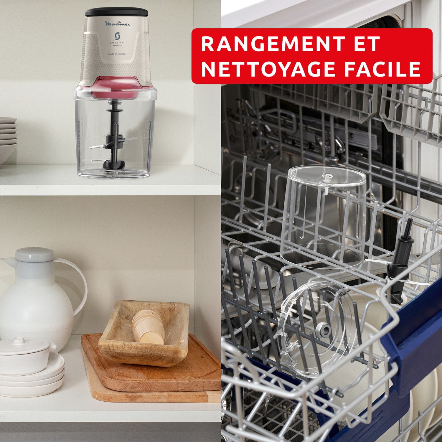 Hachoir MOULINEX Bol 0.5L 600W Ecru - AT740BF1