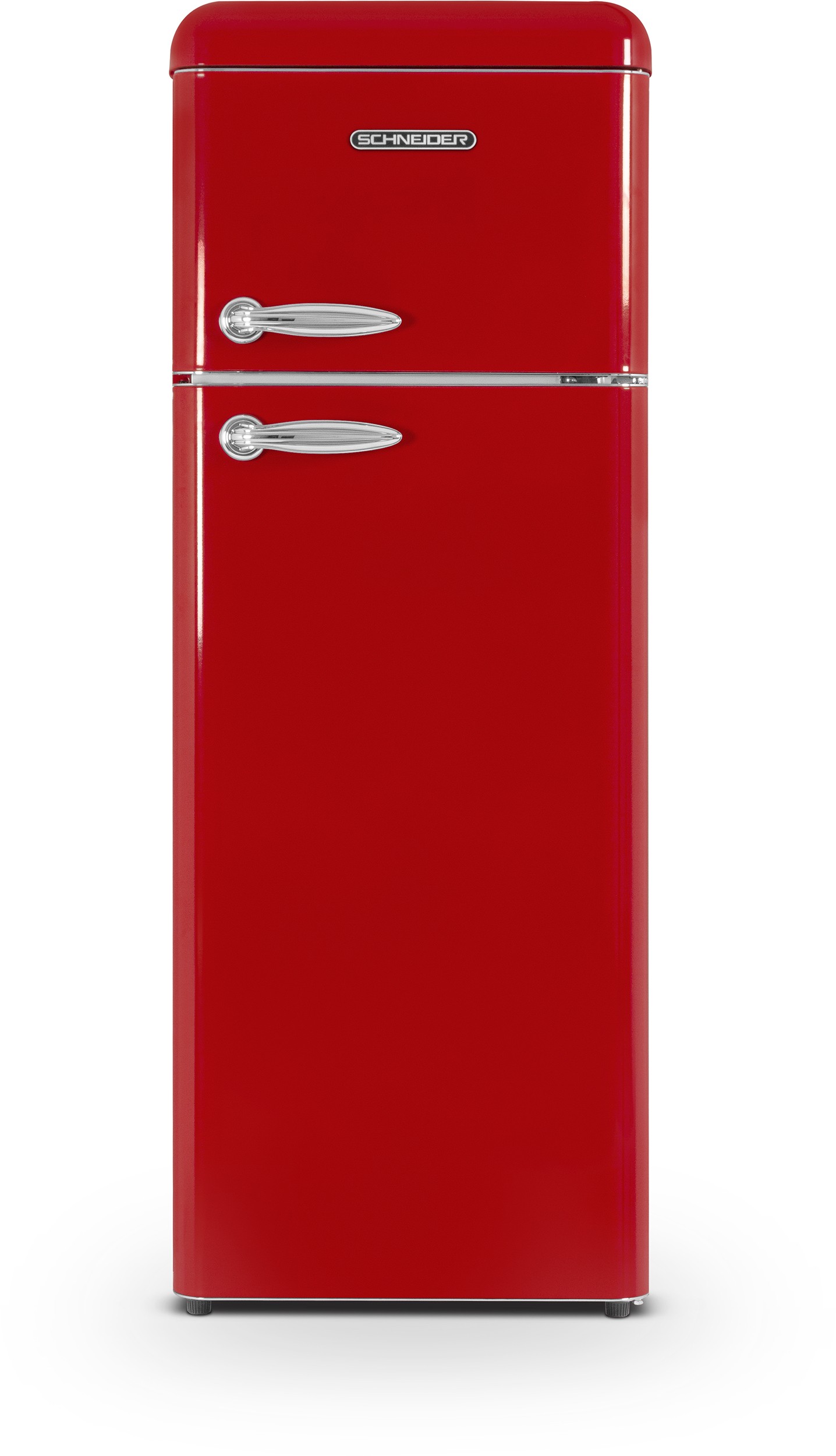 SCHNEIDER Réfrigérateur congélateur haut Réfrigérateur congélateur vintage SCDD208VR 2 portes 211L rouge  SCDD208VR