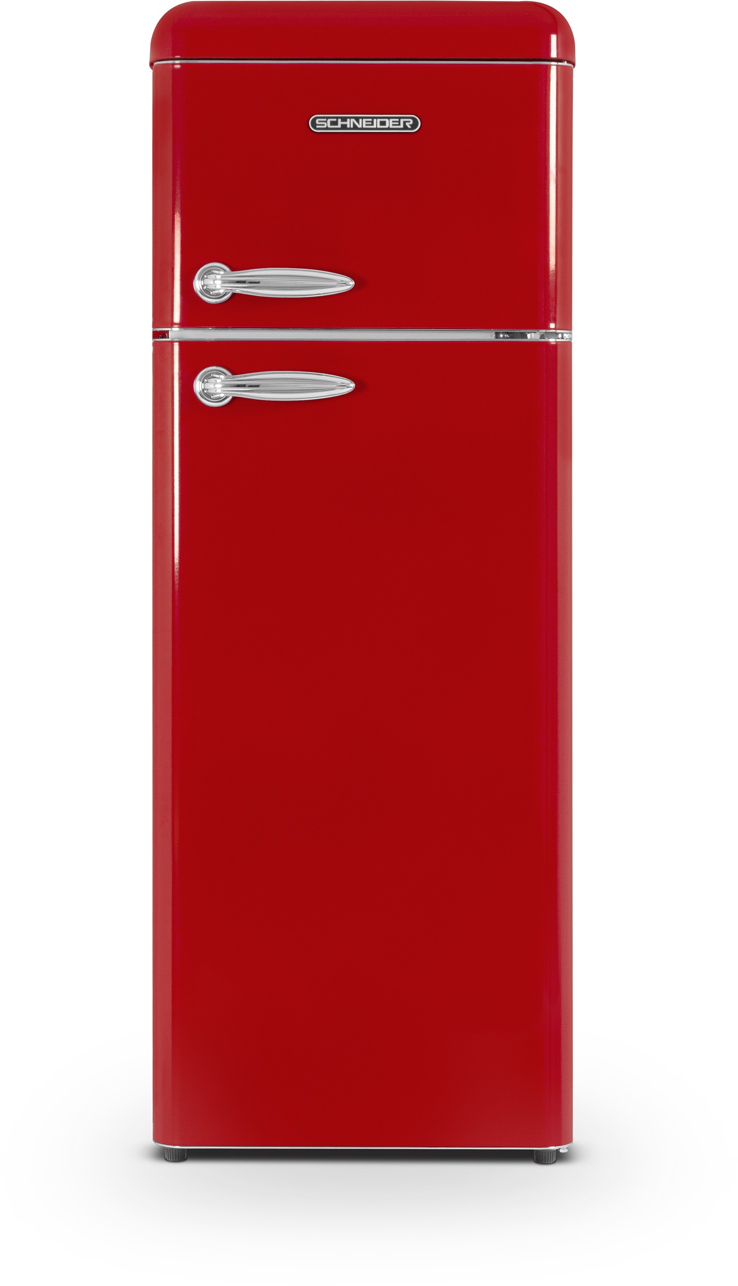 SCHNEIDER Réfrigérateur congélateur haut vintage 2 portes 211L Rouge - SCDD208VR