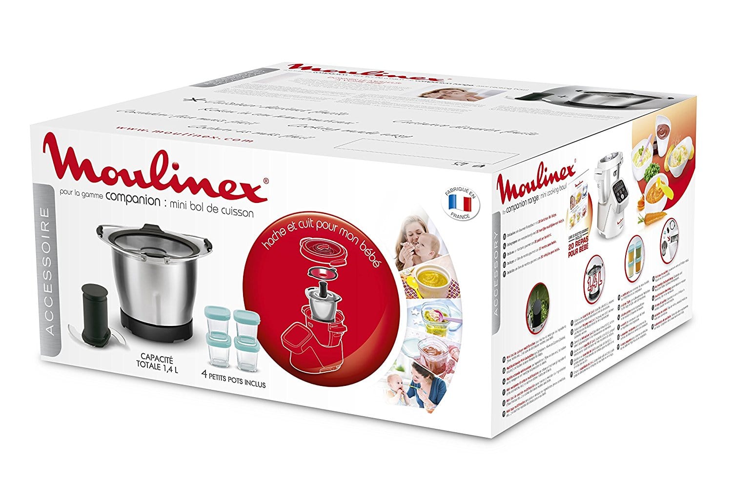 Accessoire robot MOULINEX Mini-cuve COMPANION XF387E10 + 4 pots bébé - XF387E10 Accessoire robot MOULINEX Mini-cuve COMPANION XF387E10 + 4 pots bébé - XF387E10