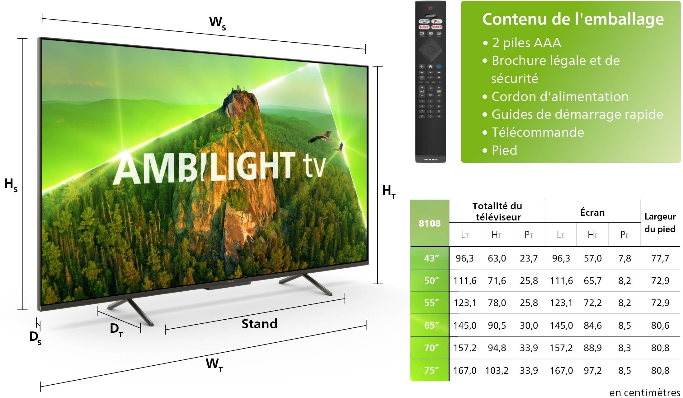 PHILIPS TV LED 4K 164 cm  - 65PUS8108/12