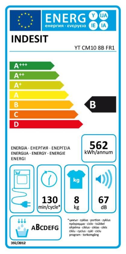 Sèche linge Condensation INDESIT 8kg Blanc - YTCM108BFR1