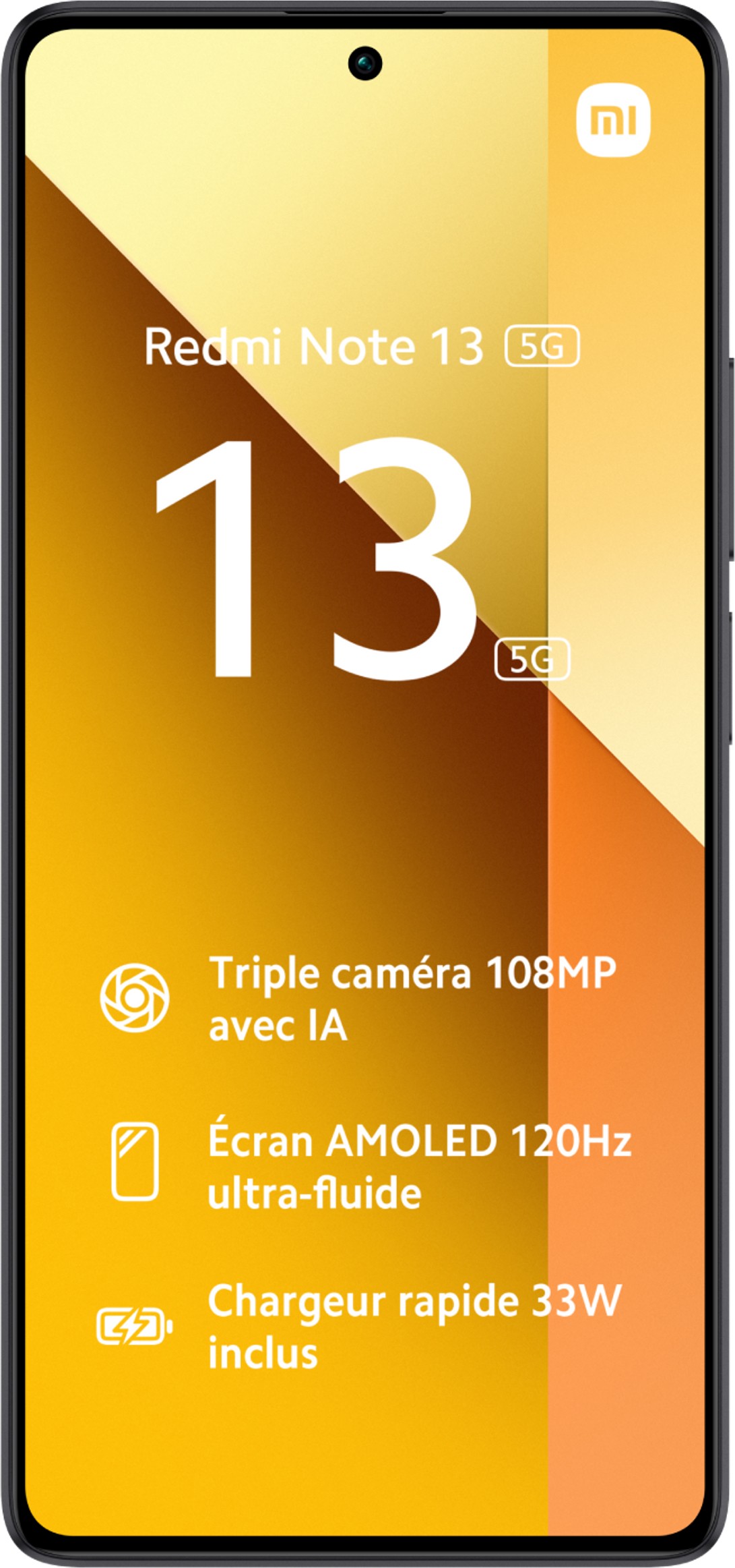 XIAOMI Smartphone Redmi Note 13 5G 8+256Go - Noir - REDNOTE13-5G-256-NR