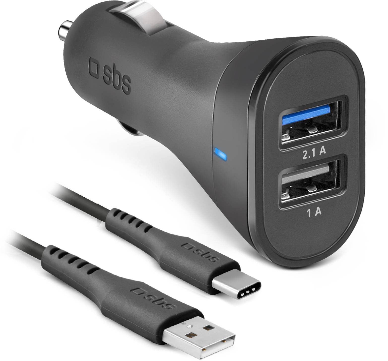 Support Voiture Smartphone Universel avec 2x Entrées USB + Prise Allume- cigare - Français