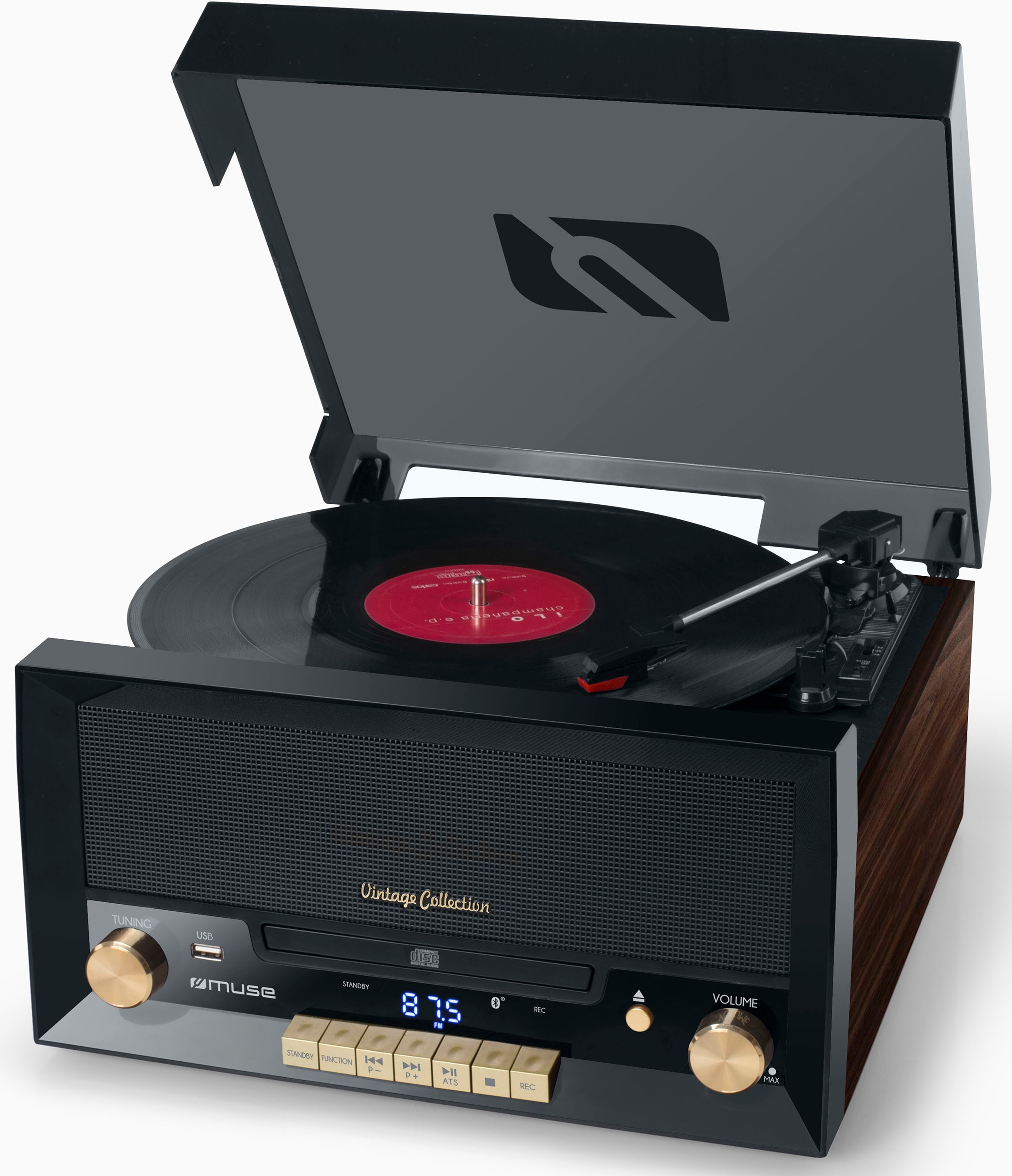 Platine vinyle USB MUSE Direct Préampli Noir MT-112W