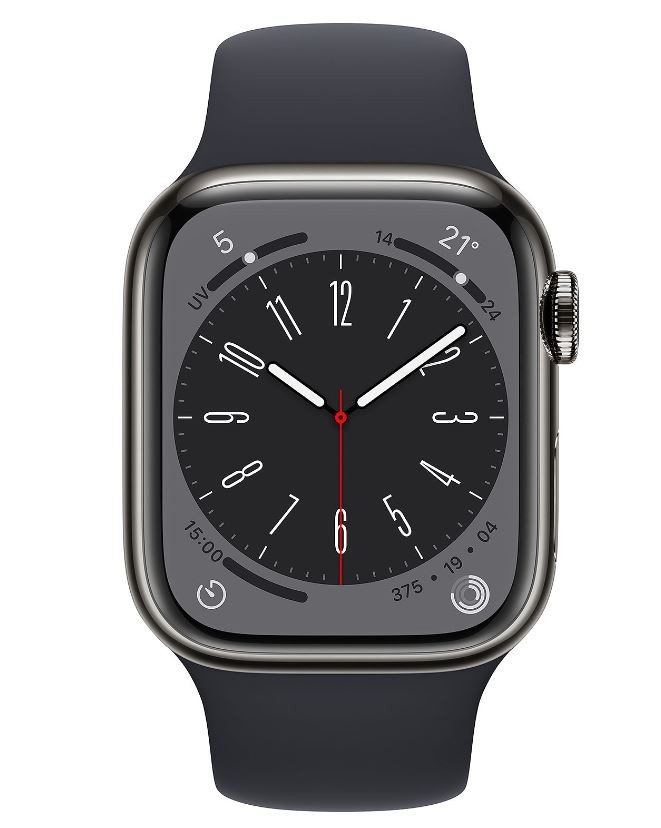 APPLE Montre connectée Watch Série 8 GPS + Cellular 41mm Acier Gris - WATCH8-MNJJ3NF