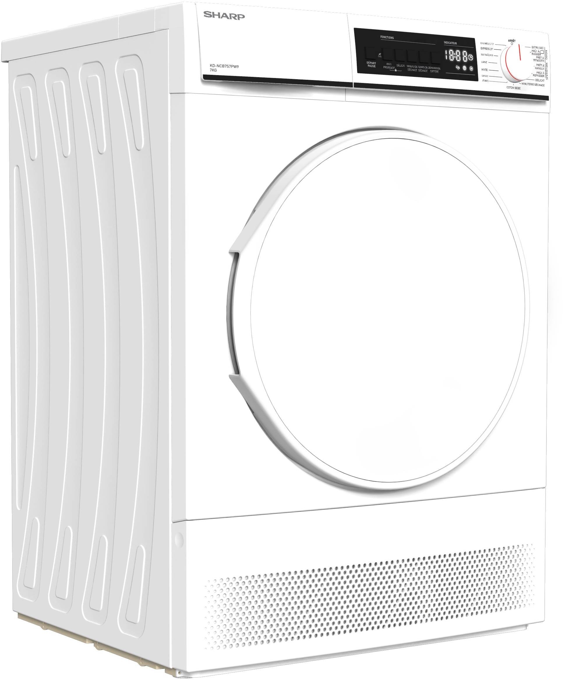 Sèche linge Condensation SHARP 7kg 65db Blanc KDNCB7S7PW91