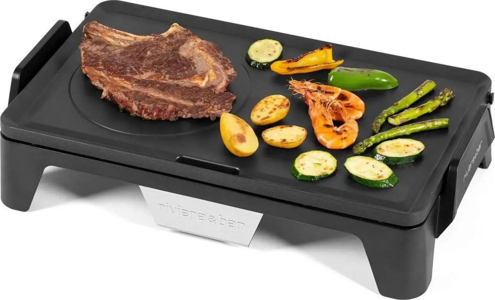 Plancha RIVIERA & BAR 50x30cm 8 personnes Fonte aluminium Noir - QPL450