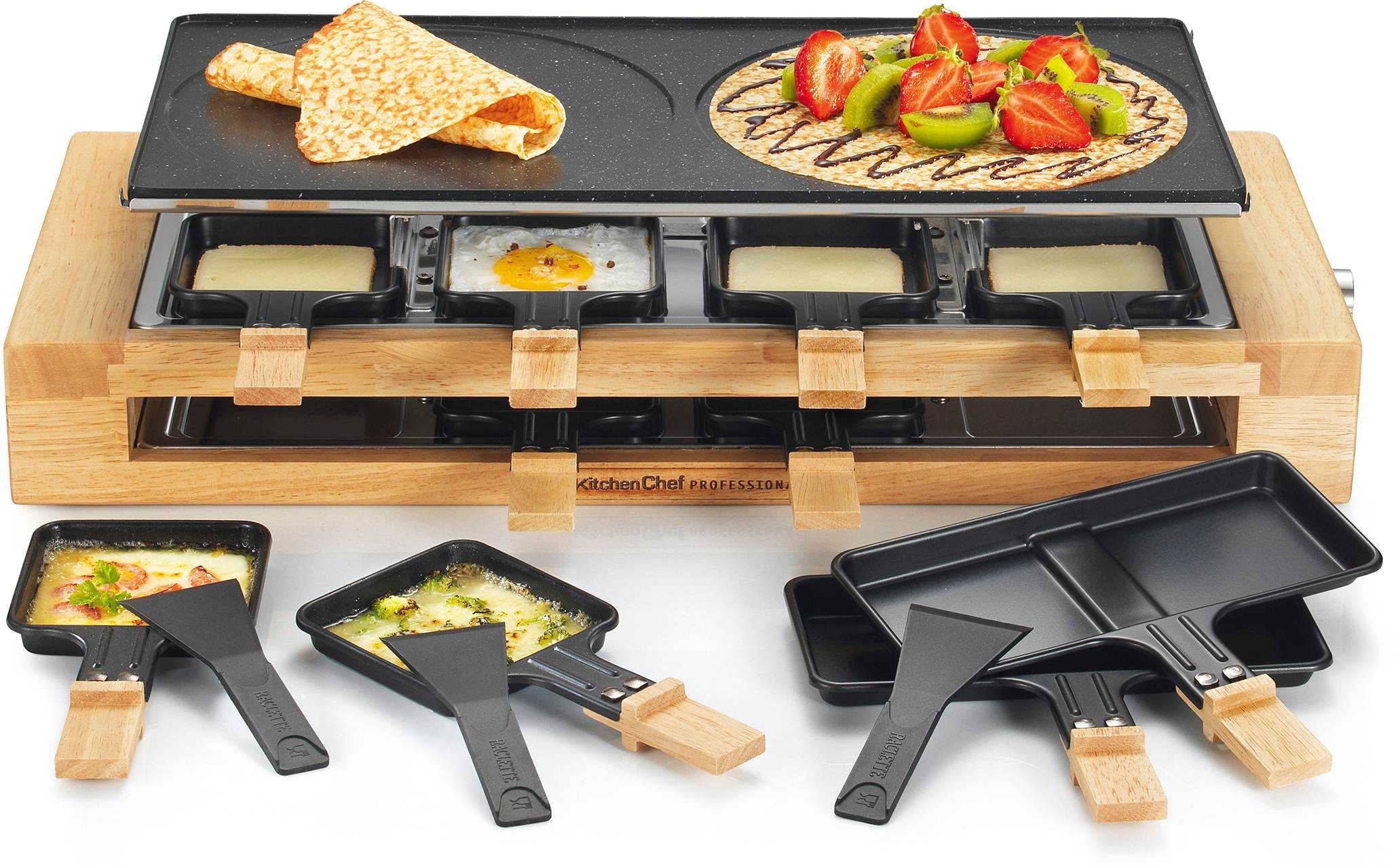 Raclette Multifonction KITCHEN CHEF  - KCWOOD8MAXI