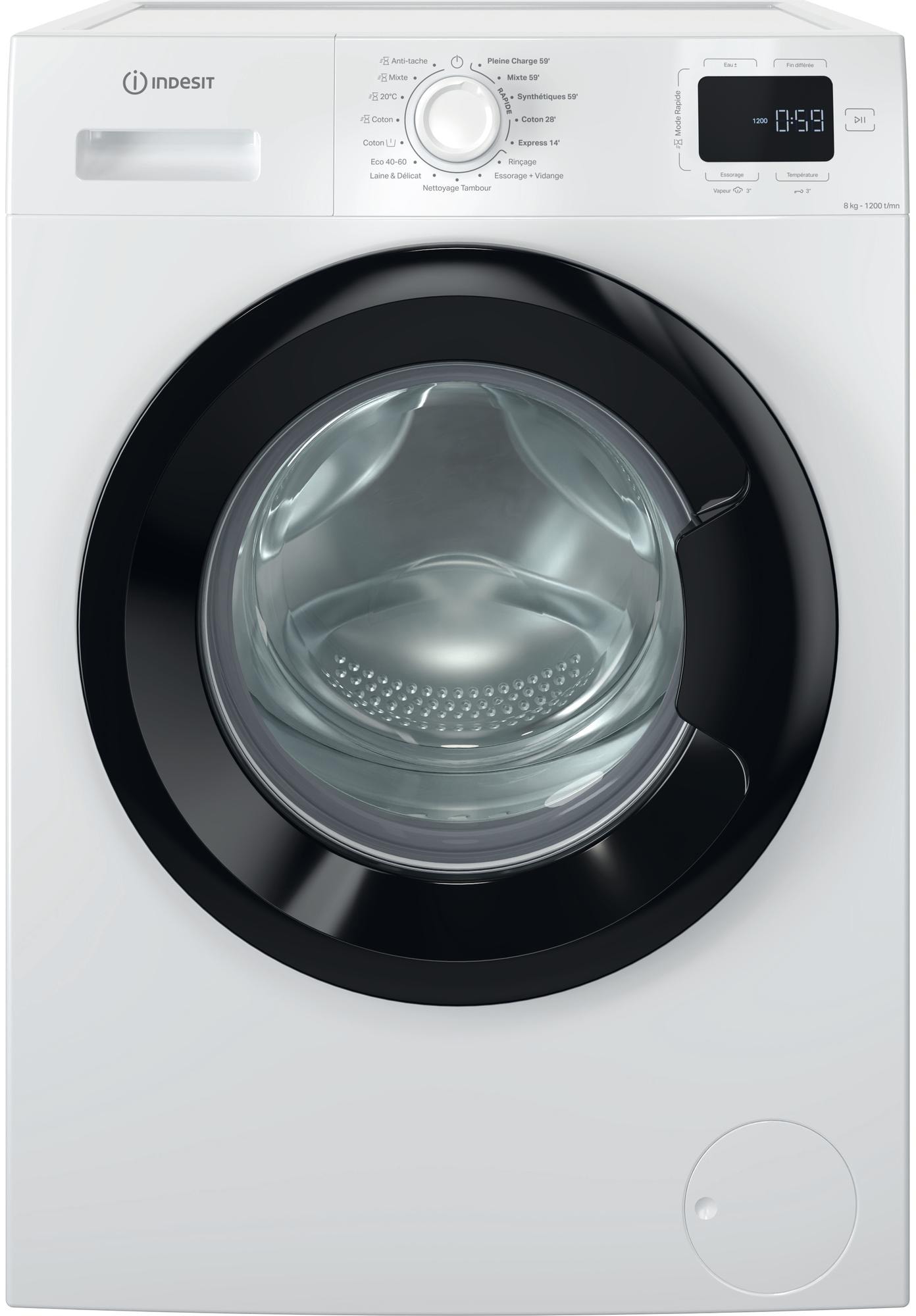 Lave linge Frontal INDESIT 8kg 1200trs/min Blanc IM862BMYTIMEFR