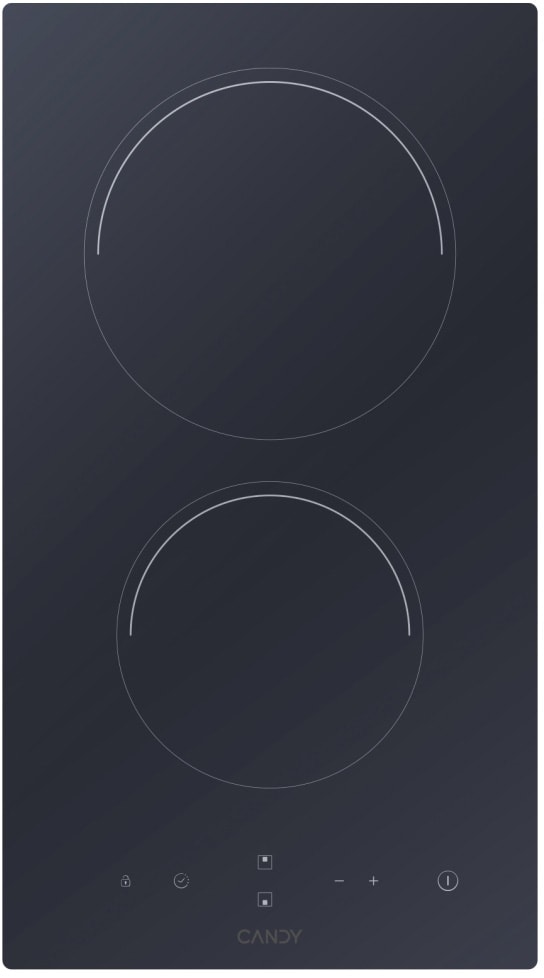 Domino vitroceramique CANDY 2 foyers 28.8 cm Noir CDH30-1