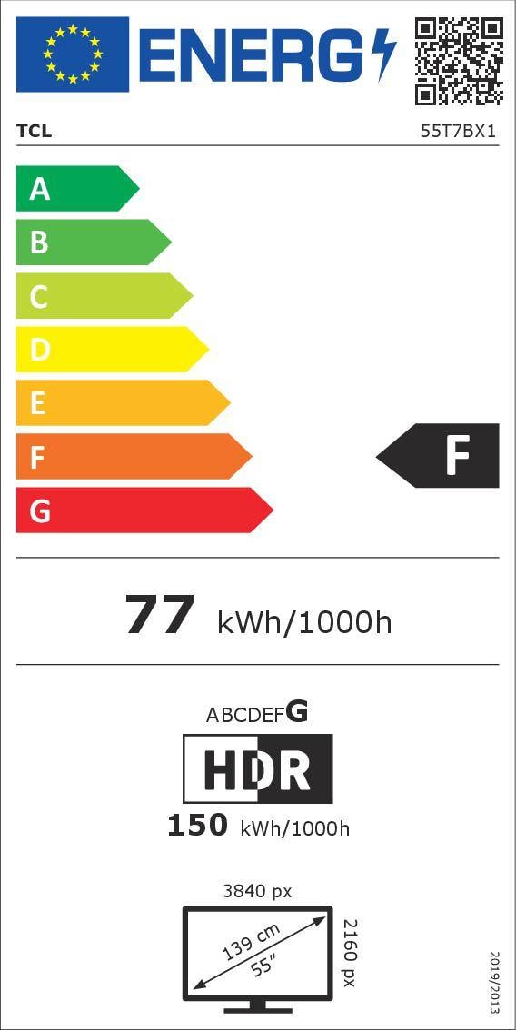 TV QLED 4K 139 cm TCL , Google TV, 55" - 55T7B TV QLED 4K 139 cm TCL , Google TV, 55" - 55T7B