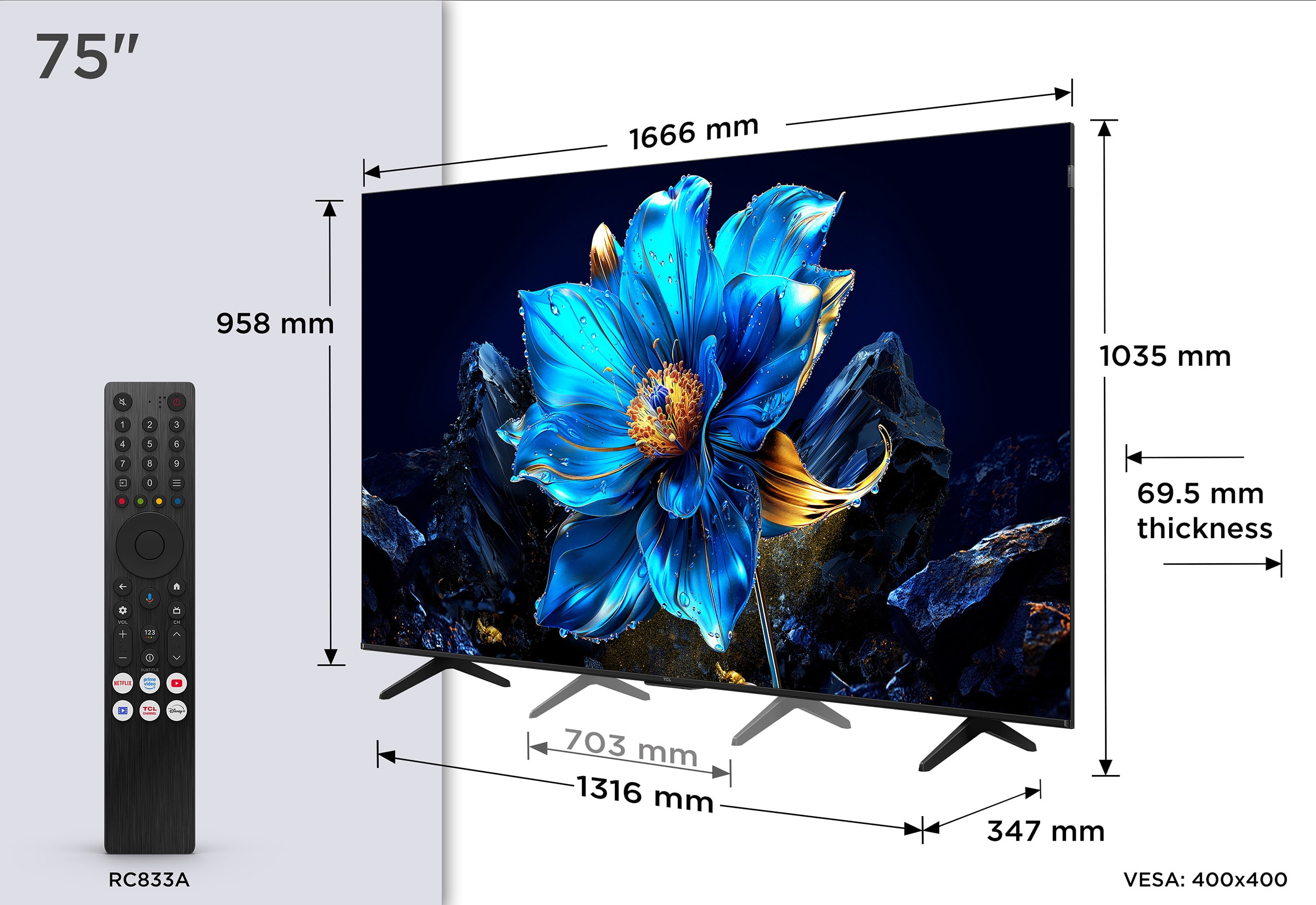TV QLED 4K 189 cm TCL - 75P79K TV QLED 4K 189 cm TCL - 75P79K