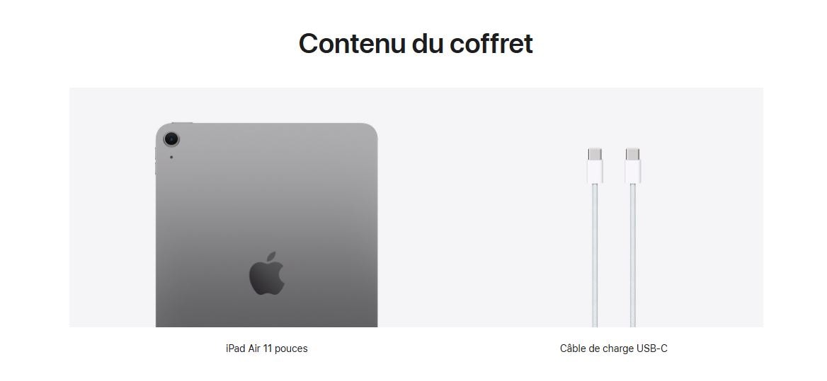 iPad Air APPLE 11" Wi-Fi 256Go Gris sidéral - IPADAIR11-MCA14TY