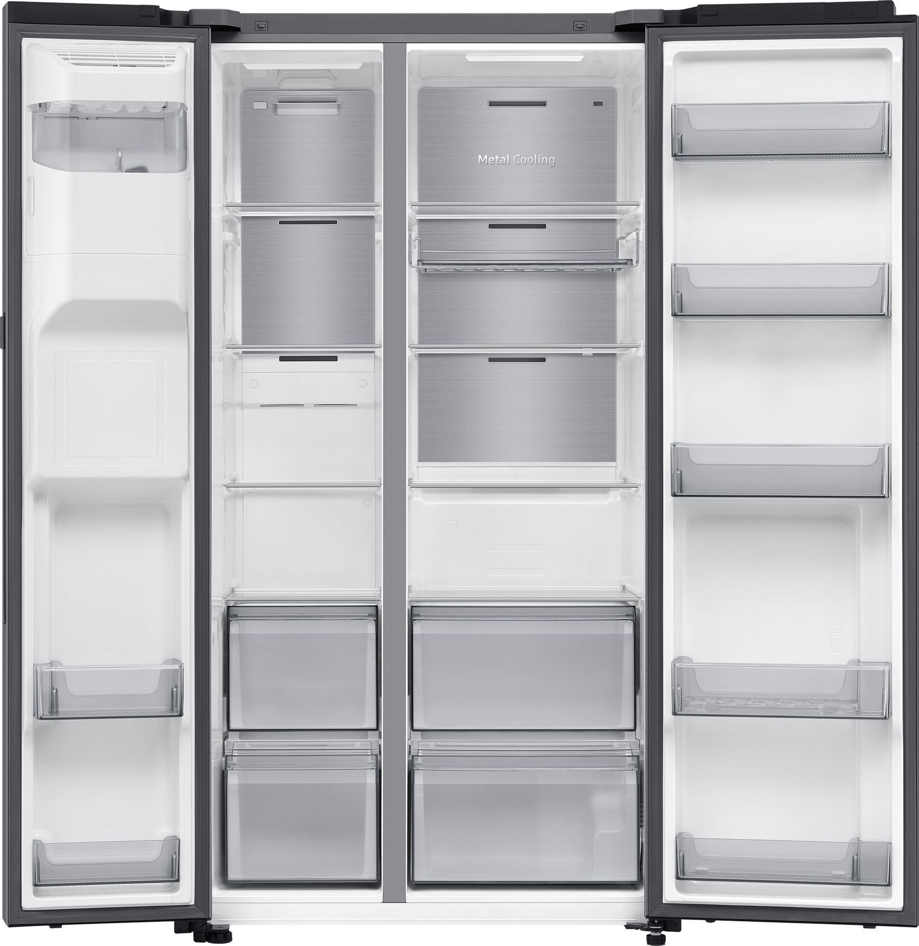Réfrigérateur side by side SAMSUNG Froid ventilé intégral, 621L, Gris - RS90F64EET