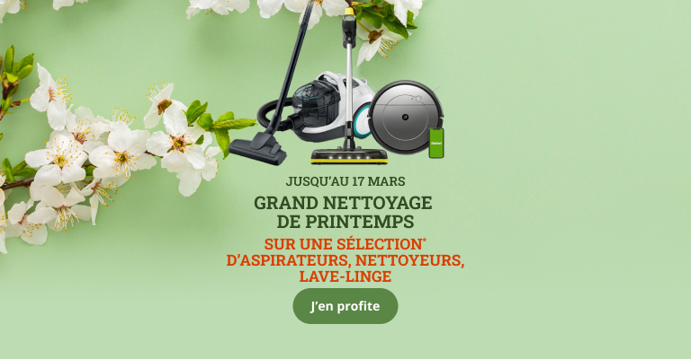 Grand nettoyage de printemps sur une sélection d’aspirateurs, nettoyeurs, lave-linge Grand nettoyage de printemps sur une sélection d’aspirateurs, nettoyeurs, lave-linge