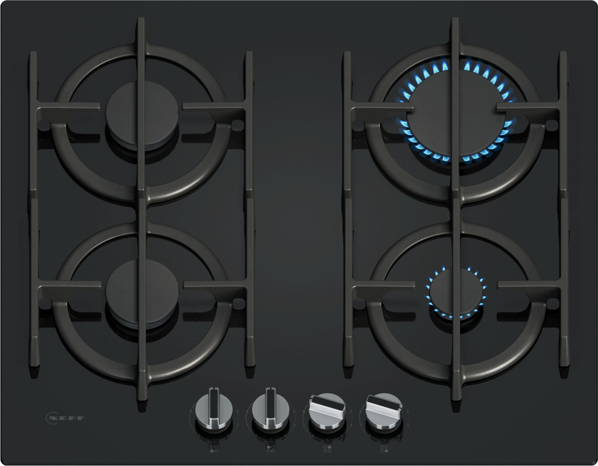 Plaque gaz NEFF 4 foyers, 7500W, 60cm, Noir T26PIP4S0
