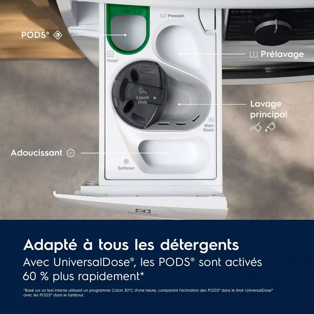Lave linge Frontal ELECTROLUX 9kg 1400trs/min Blanc - EW6FI1429OV