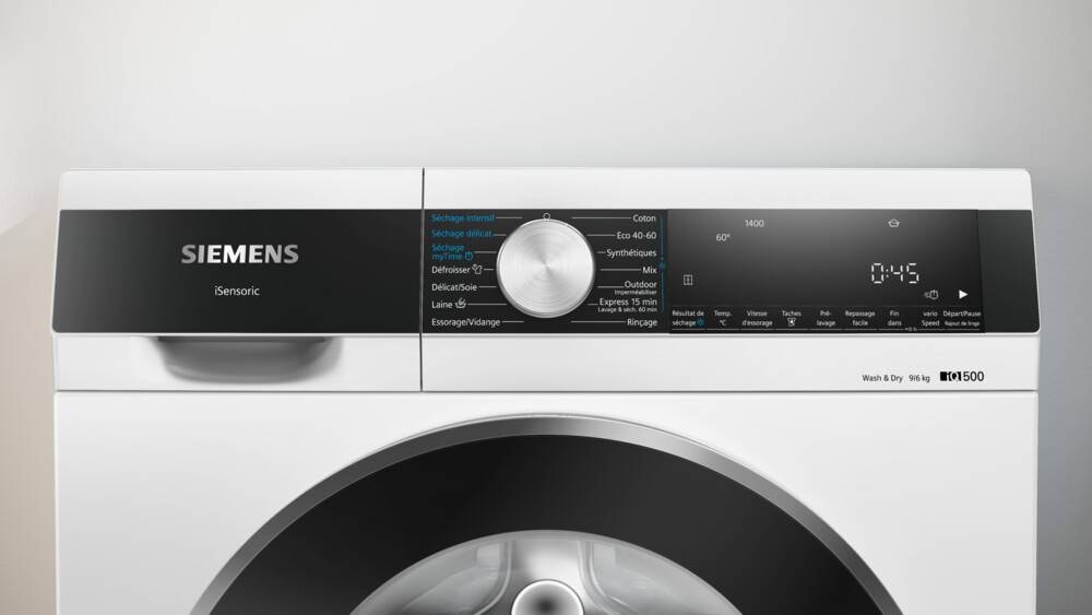 Lave linge sechant Frontal SIEMENS iQ500, 1400 trs/mn, 9/6 kg, Blanc - WN44G200FR Lave linge sechant Frontal SIEMENS iQ500, 1400 trs/mn, 9/6 kg, Blanc - WN44G200FR