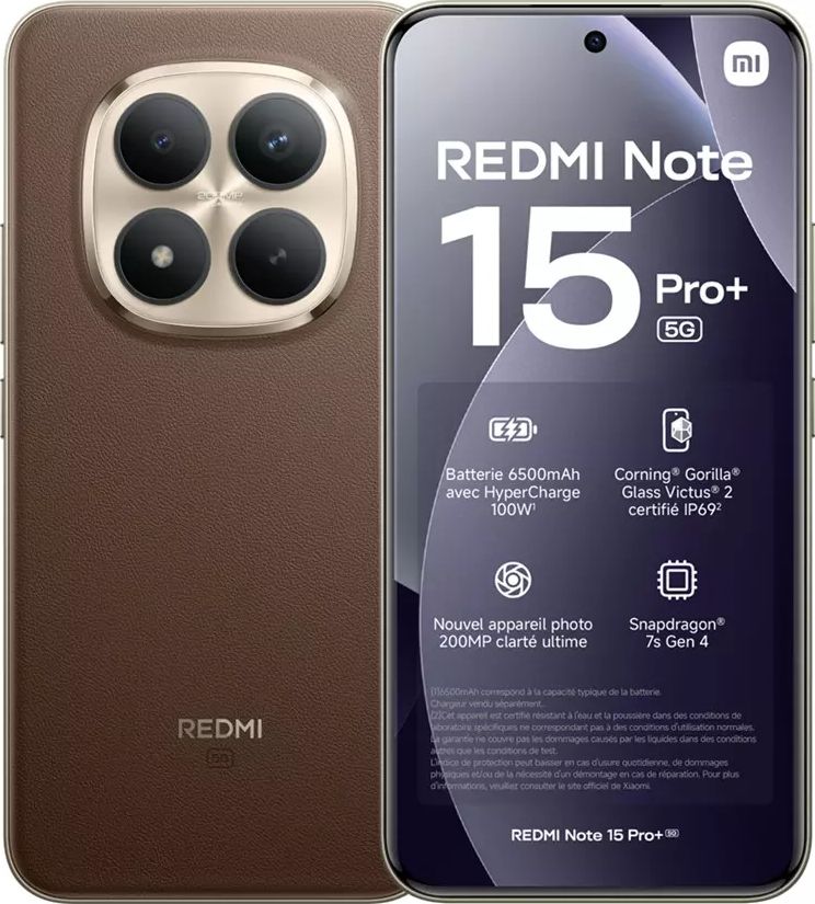 Smartphone XIAOMI Redmi Note 15 Pro+ 5G 256Go Marron REDMINOTE15PRO+256MO