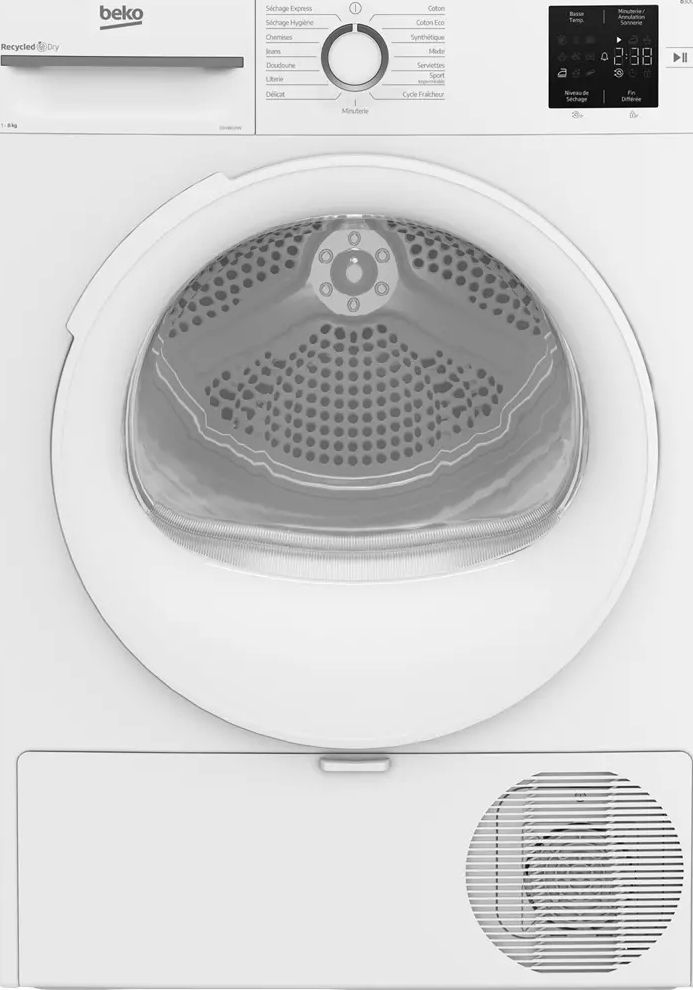 Sèche-linge pompe à chaleur BEKO 8kg Blanc D3H18D01W