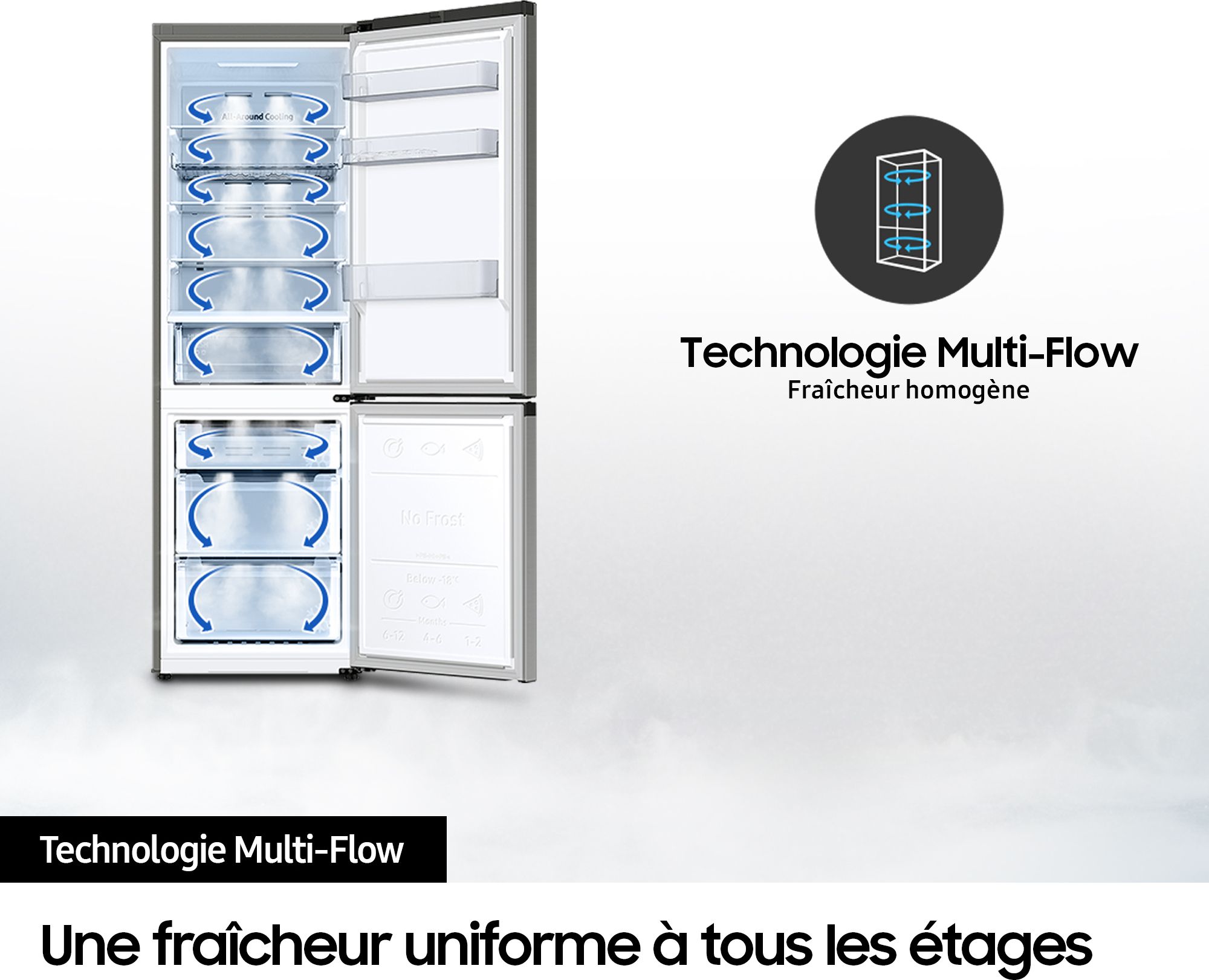 Réfrigérateur congélateur bas SAMSUNG 341L No Frost Inox - RB34C632DSA