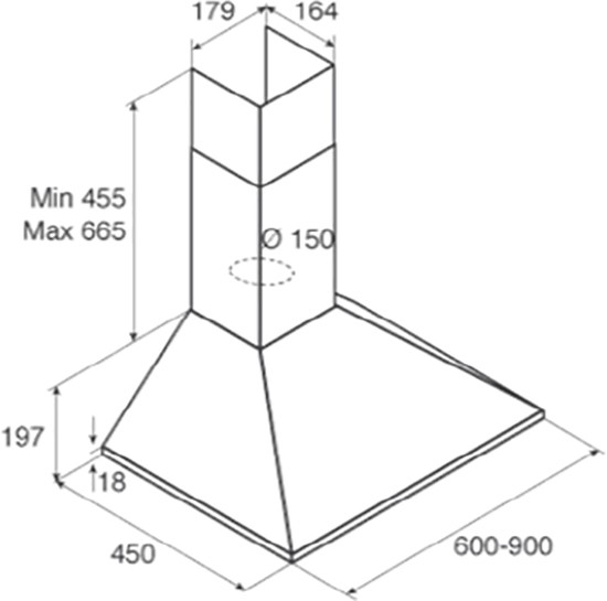 SAMSUNG Hotte decorative murale Pyramide 90cm 73dB Inox