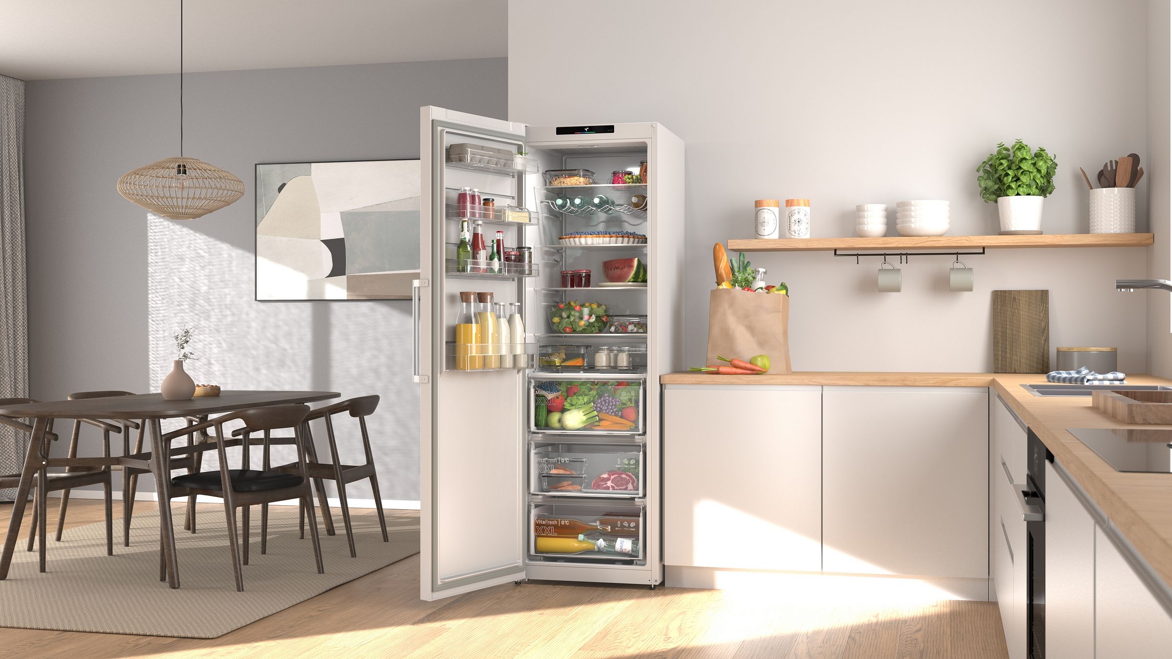 Réfrigérateur 1 porte BOSCH 402L No Frost Blanc - KSN36VWDG