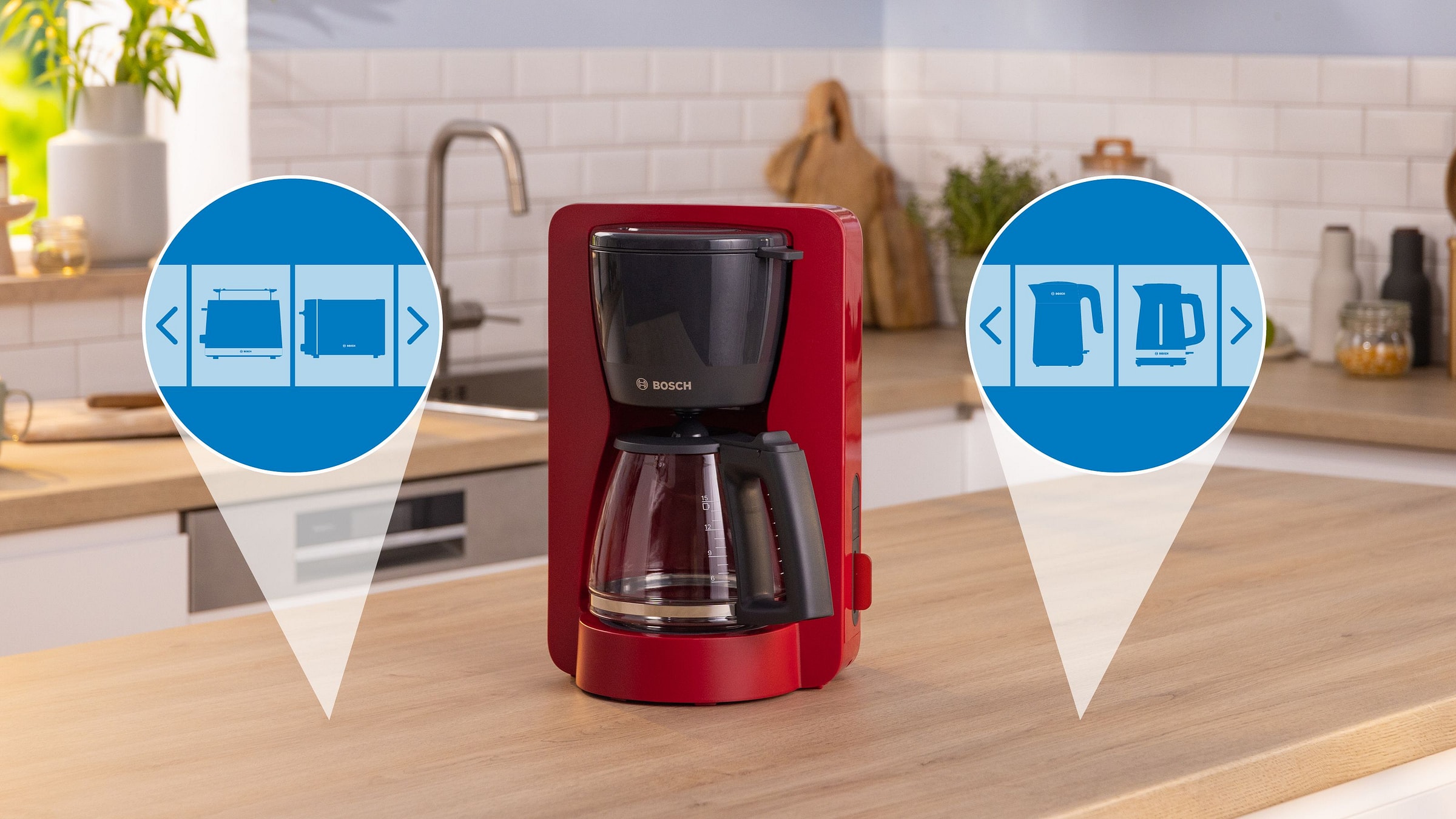 Cafetière BOSCH AromaPlus Rouge - TKA3M134