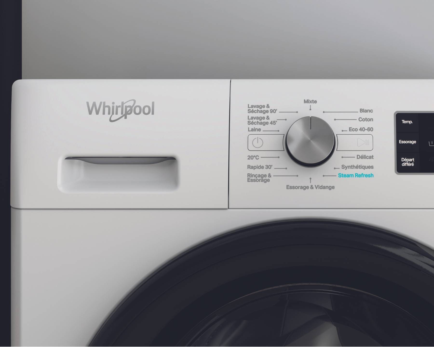 Lave linge sechant Frontal WHIRLPOOL , 1400trs/mn, 8kg, Blanc - PFFWDB864349BVFR Lave linge sechant Frontal WHIRLPOOL , 1400trs/mn, 8kg, Blanc - PFFWDB864349BVFR