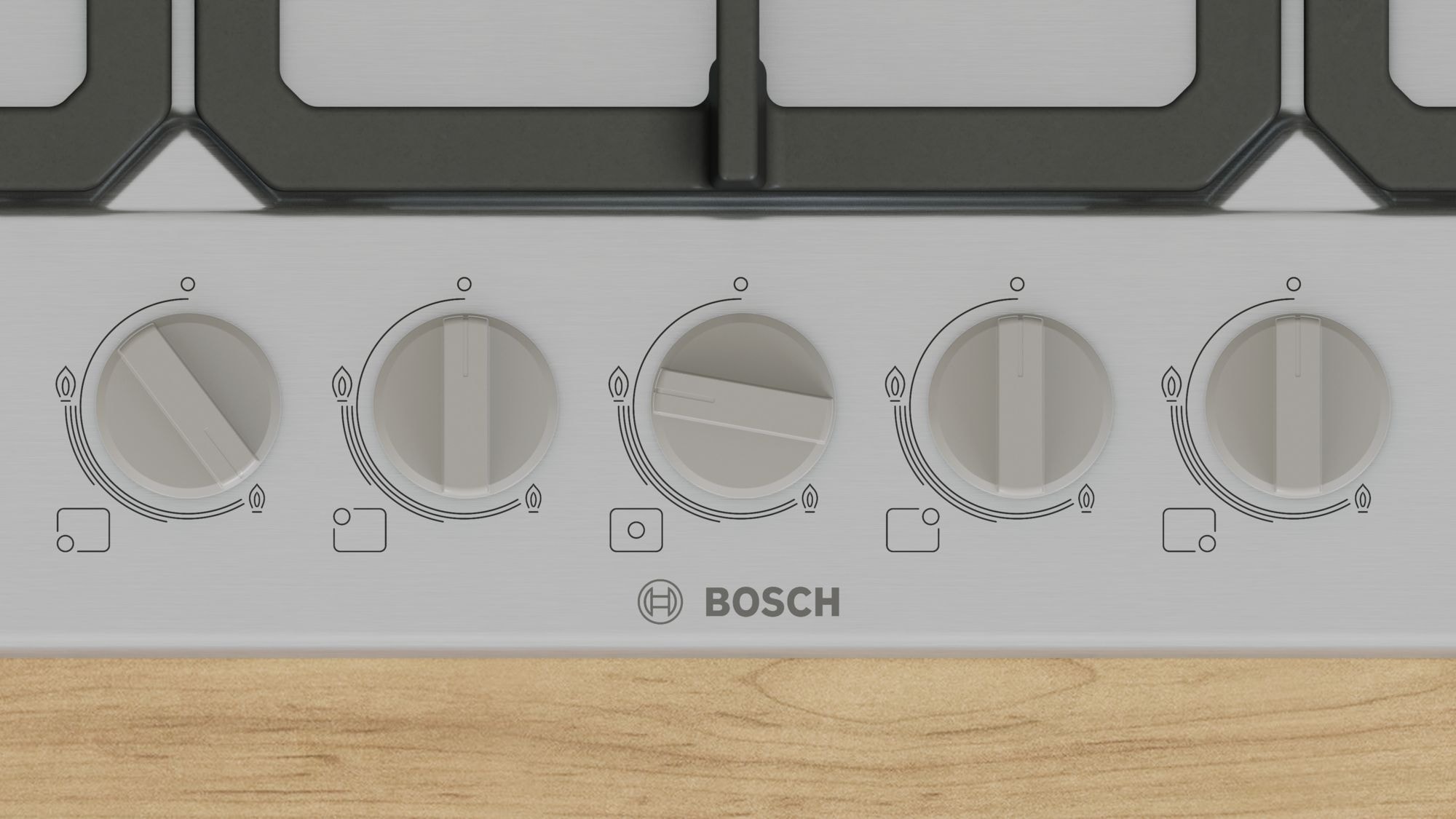 Plaque gaz BOSCH 5 Foyers, 10800W, 75cm, Gris - PGQ7B5K90 Plaque gaz BOSCH 5 Foyers, 10800W, 75cm, Gris - PGQ7B5K90