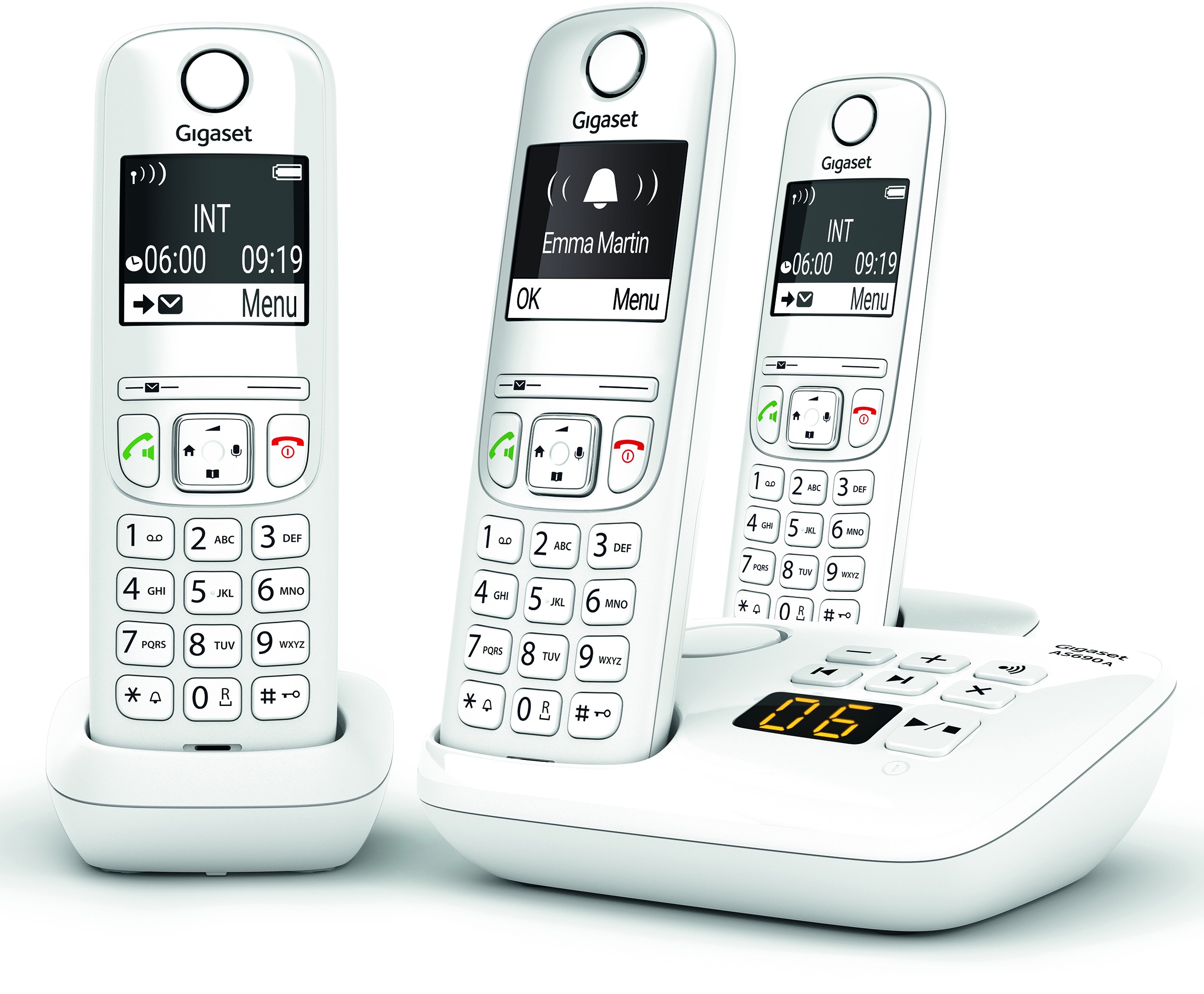 GIGASET Téléphone sans fil AS690 A Trio Blanc  GIGAAS690ATRIOBLANC