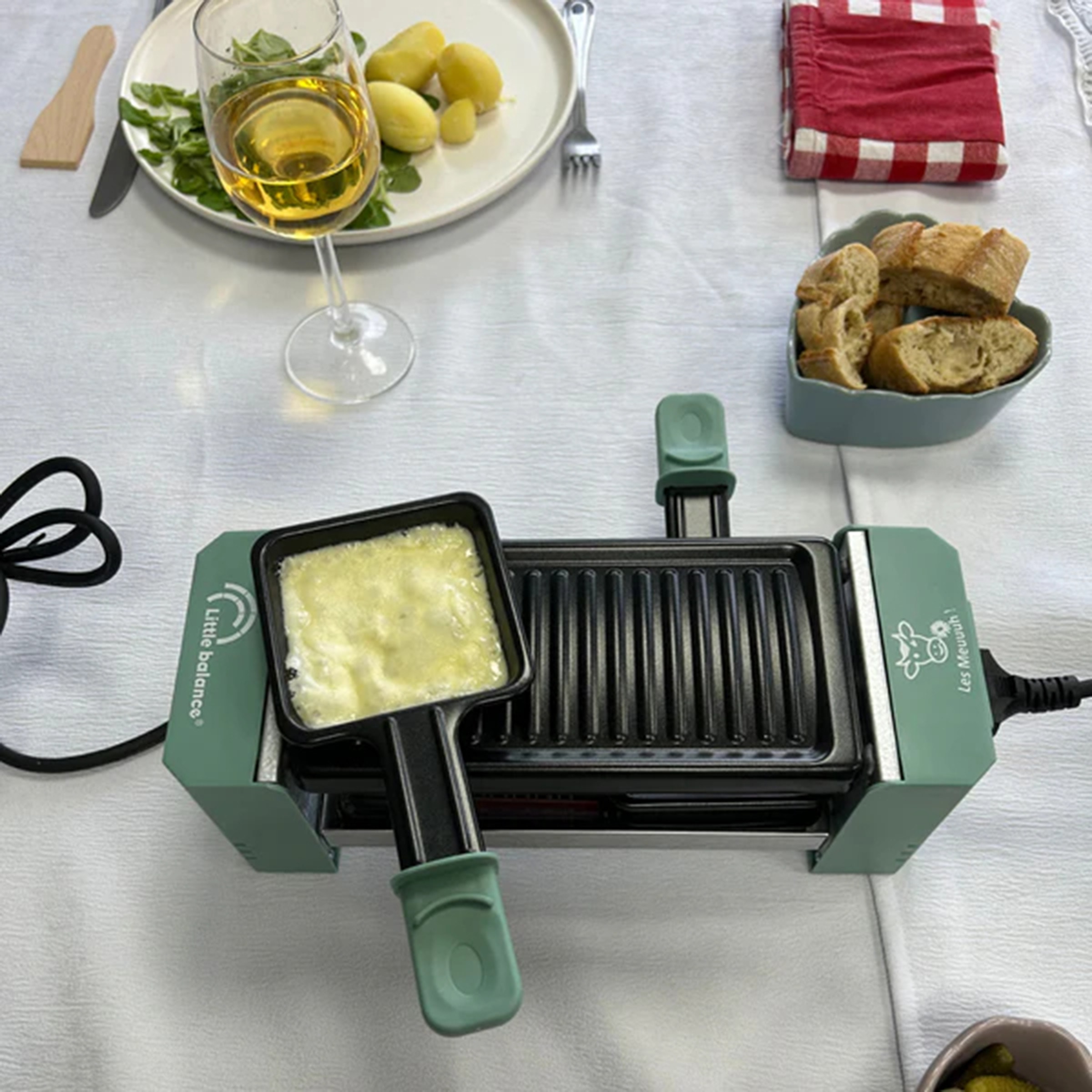 Raclette Multifonction LITTLE BALANCE 2 personnes 320W Vert - 8949