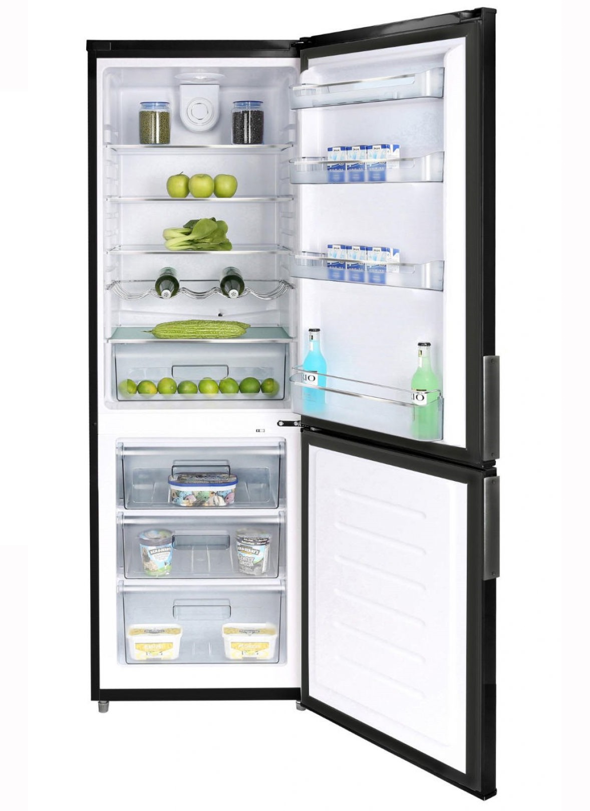 SCHNEIDER Réfrigérateur congélateur bas Combiné 304 L Noir
