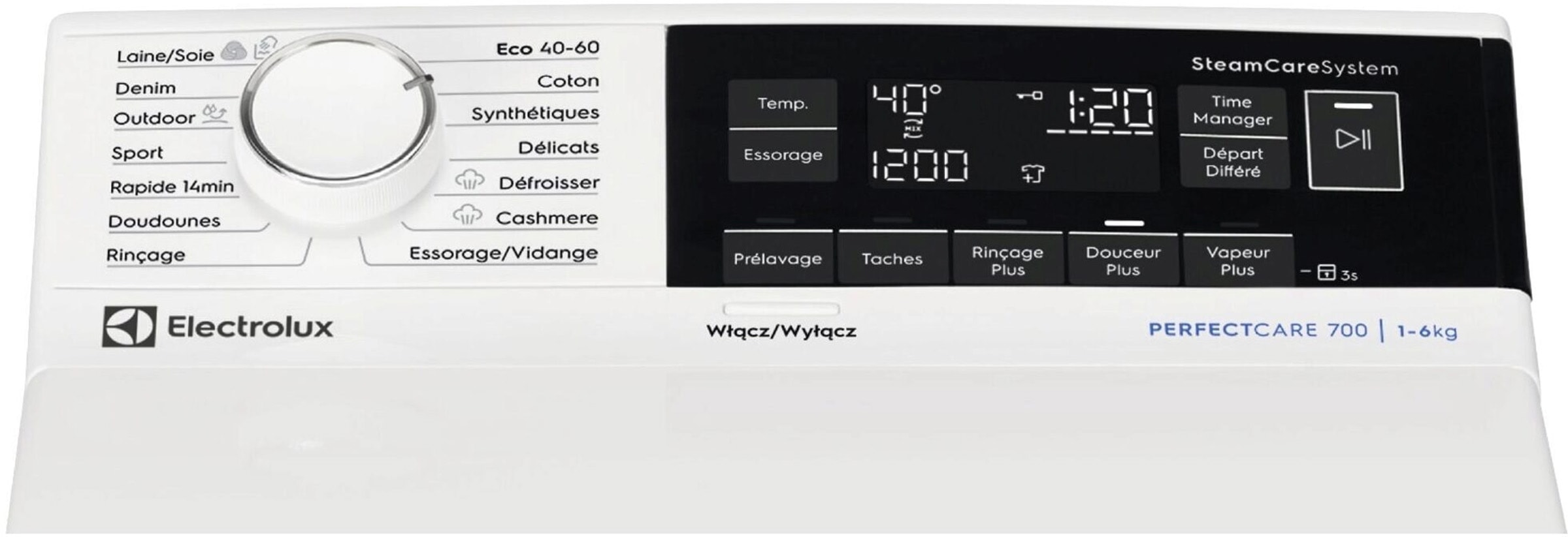 Lave linge Top ELECTROLUX , 1300trs/mn, 6kg, Blanc - EW7T3632PA