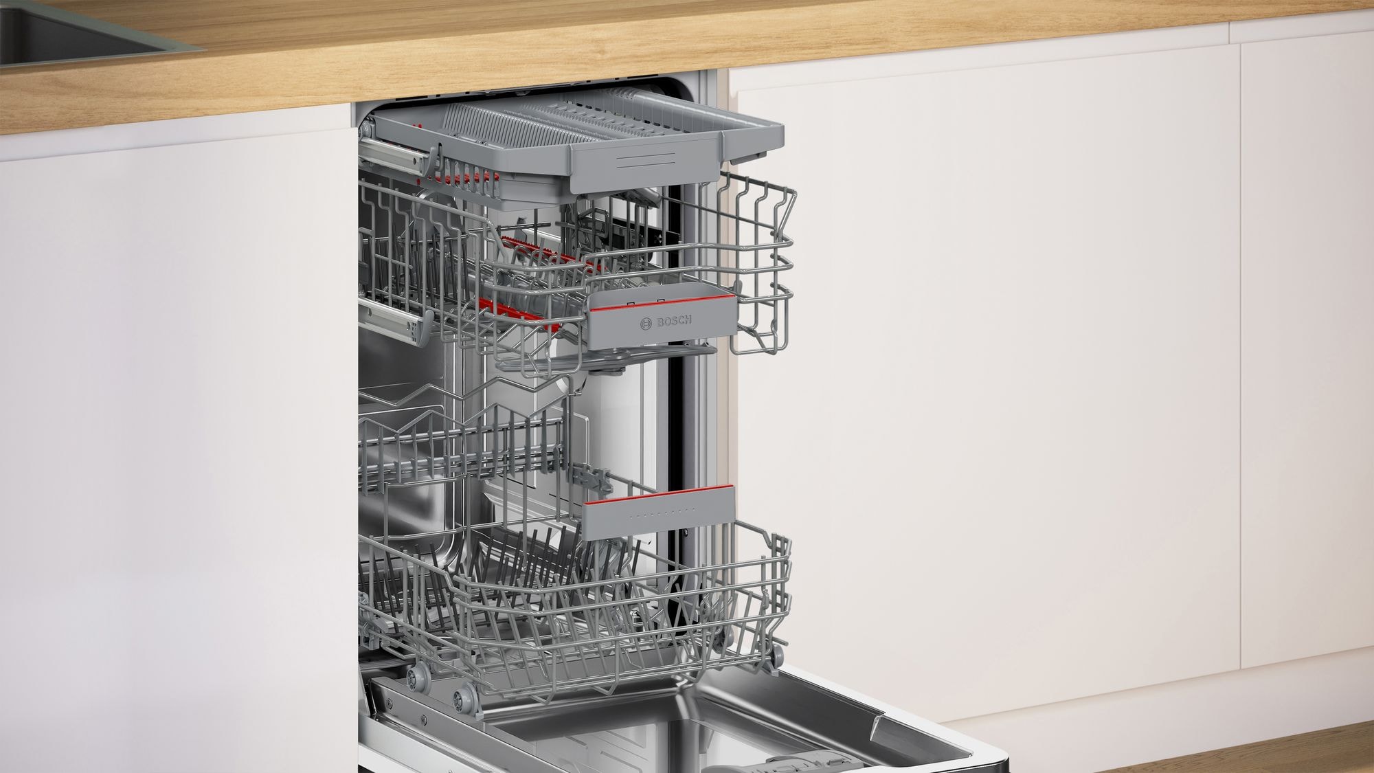 Lave vaisselle tout integrable 45 cm BOSCH Connecté 10 couverts 44dB Gris - SPV4EMX17E