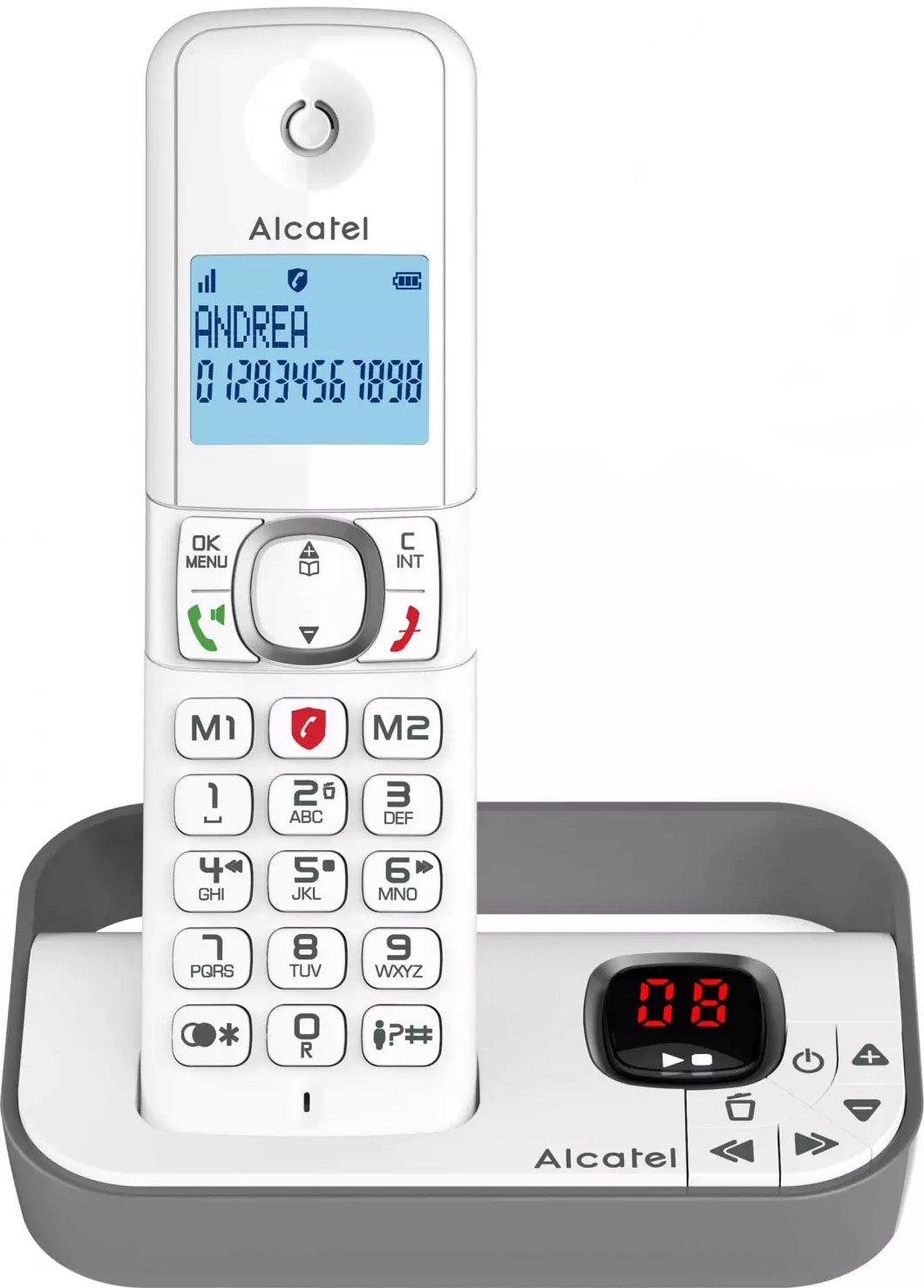 Téléphone sans fil ALCATEL Box internet 14min 100 contacts Blanc F860VOICEGREY